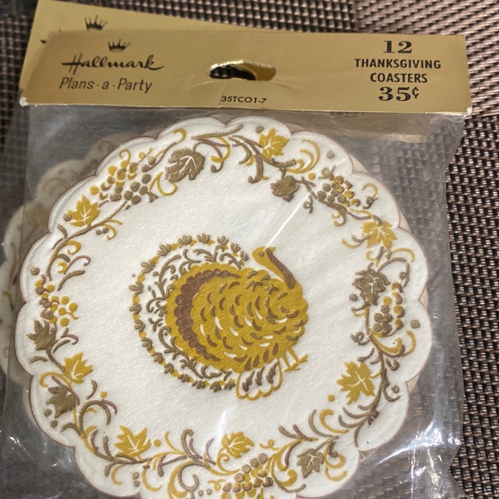 Vintage Hallmark 12 thanksgiving coaster